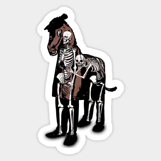 Anatomy of a Fake Horse v.1 Sticker by bronzarino